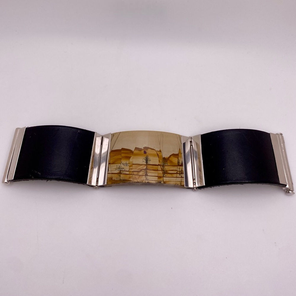 Italian sterling silver Paesina bracelet